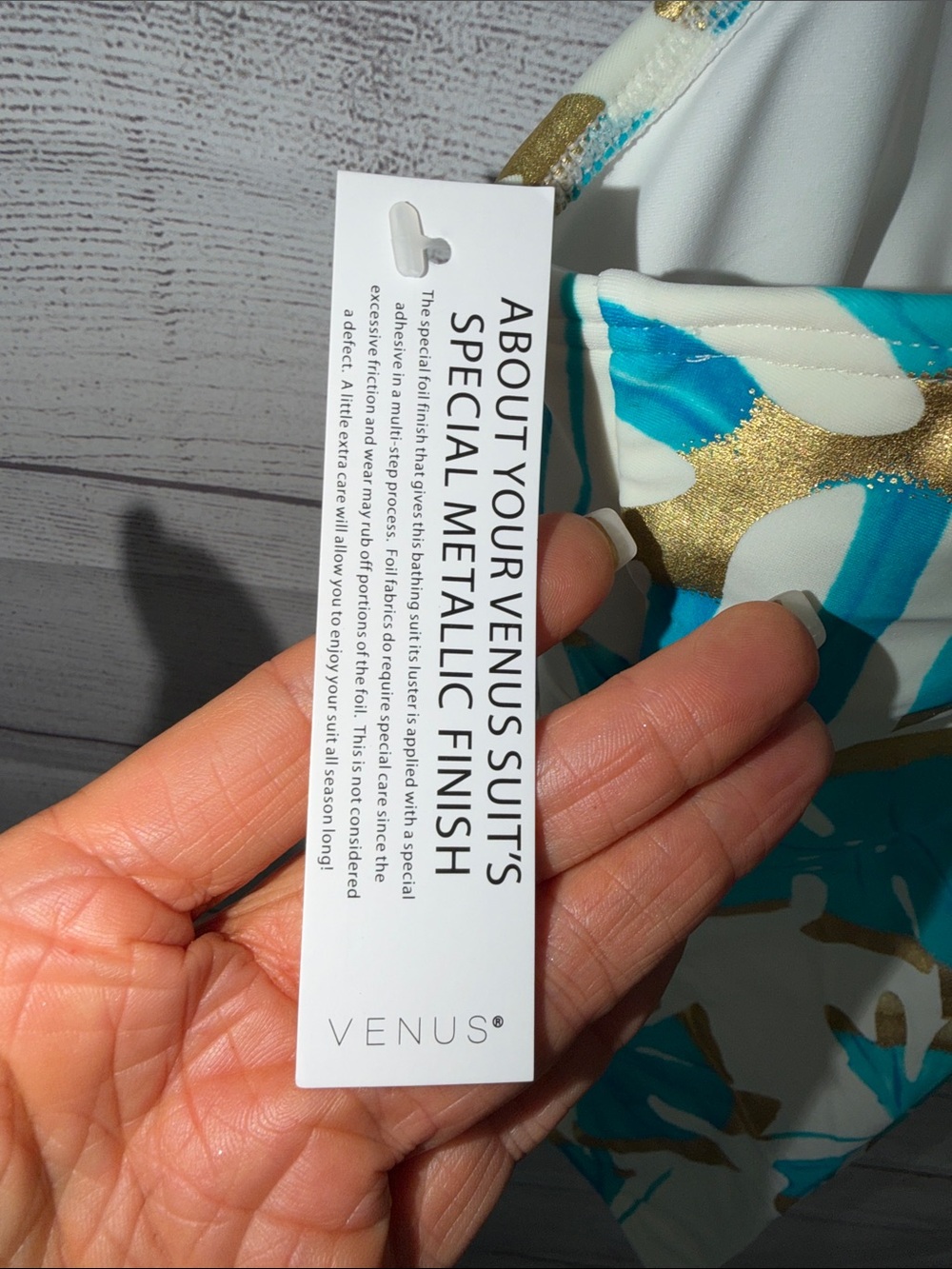 VENUS Turquoise, Gold & Cream One-Piece Swimsuit - Picture 4 of 9